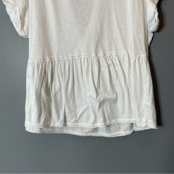 American Eagle white peplum oversized openback Women's Top size large - Picture 3 of 8